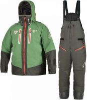 Костюм-поплавок зимний «Rescuer III Sport» (зелёный, красные молнии)