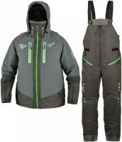 Костюм-поплавок зимний «Rescuer IV Sport» (серый, зелёные молнии)