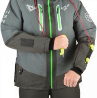 Костюм-поплавок зимний «Rescuer IV Sport» (серый, зелёные молнии) - вид 4 миниатюра