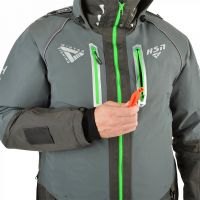 Костюм-поплавок зимний «Rescuer IV Sport» (серый, зелёные молнии) - вид 5 миниатюра