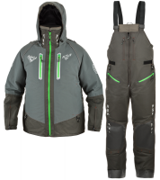Костюм-поплавок зимний «Rescuer IV Prosport» (серый, зеленые молнии)