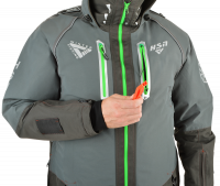 Костюм-поплавок зимний «Rescuer IV Prosport» (серый, зеленые молнии) - вид 7 миниатюра